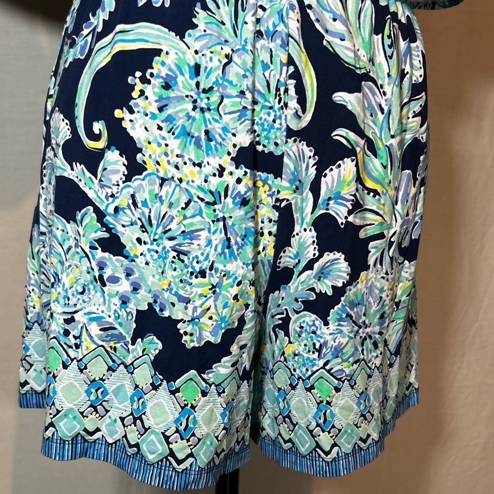 Lilly Pulitzer Lula Romper High Tide Navy Scuba Doo Engineered Romper Size SMALL - Picture 7 of 15